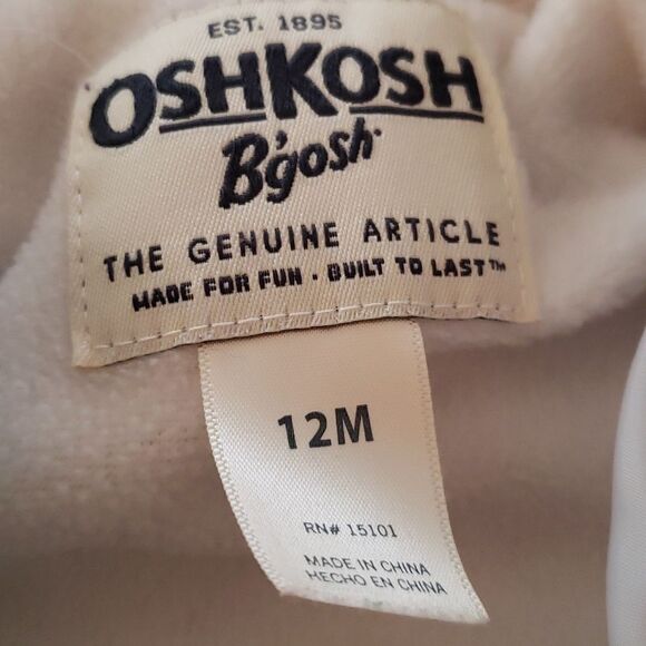 Very Nice Oshkosh B'Gosh Turquoise Pink Hooded Baby Winter Snowsuit Sz 12 Mos - Picture 3 of 6